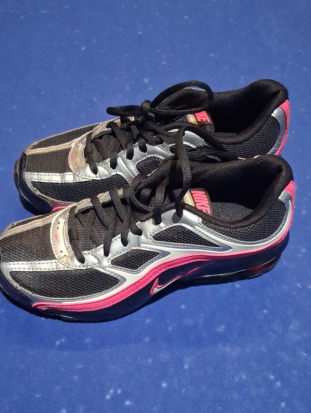 Nike Women's Black, Silver and Pink Running Sneakers
